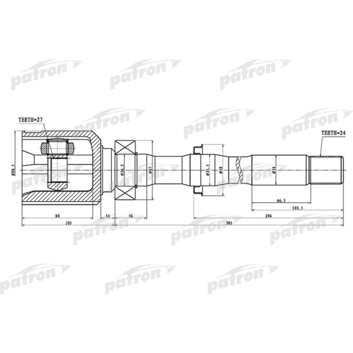 Шрус внутренний Patron PCV1459