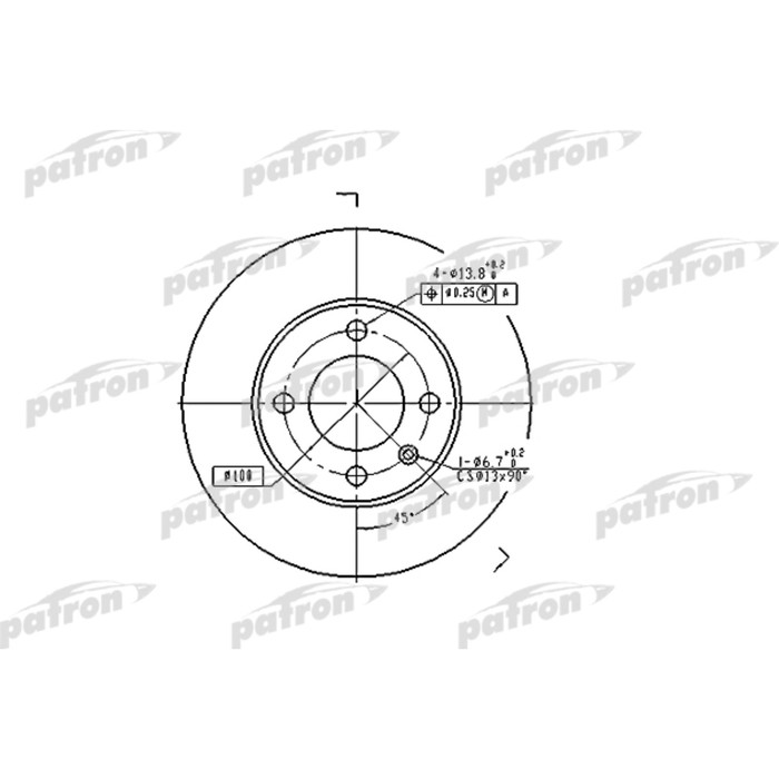 Диск тормозной Patron PBD1516