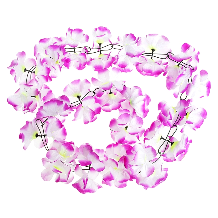 Гавайская гирлянда &quot;Гибискус&quot;, цвет сиренево-белый