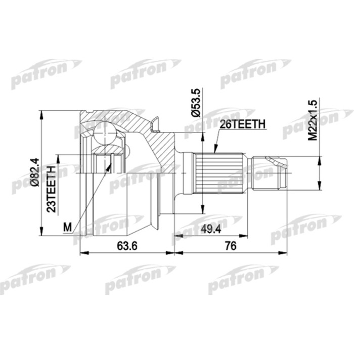 Шрус наружный Patron PCV1001