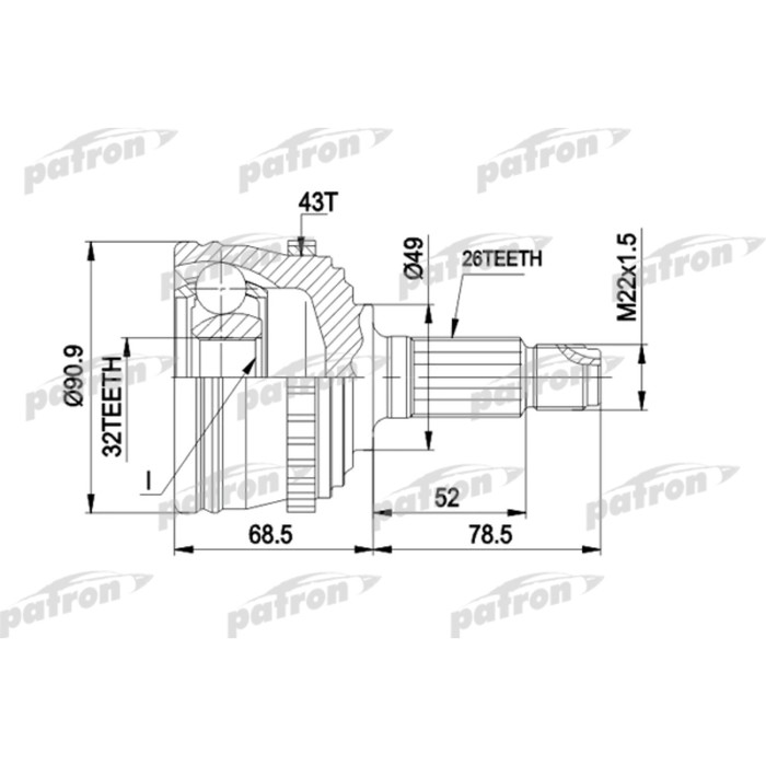 Шрус наружный Patron PCV1383