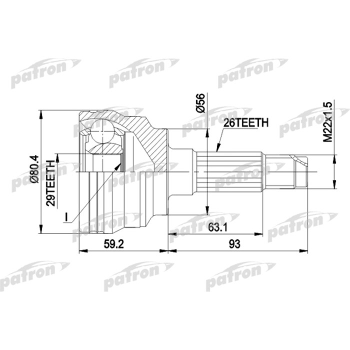 Шрус наружный Patron PCV1472