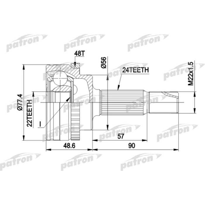 Шрус наружный Patron PCV1447