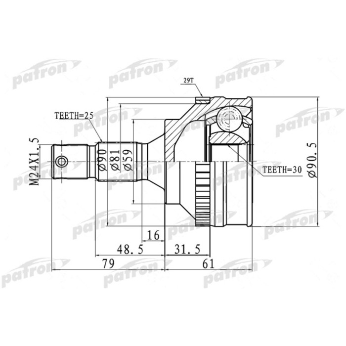 Шрус наружный Patron PCV1717