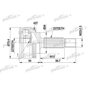 Шрус наружный Patron PCV4306 2783527