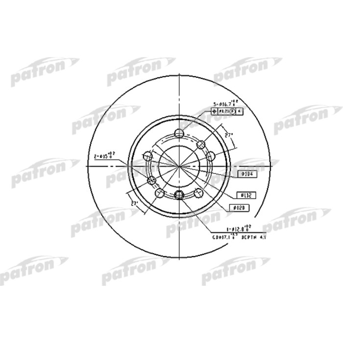 Диск тормозной Patron PBD4187