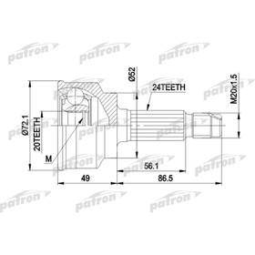 Шрус наружный Patron PCV1261 2783579