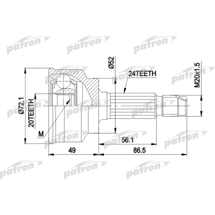 Шрус наружный Patron PCV1261