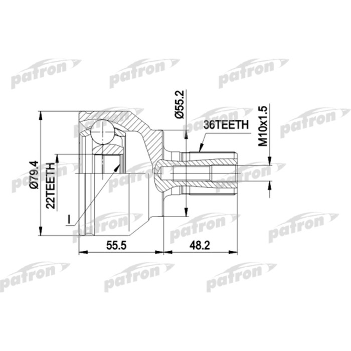 Шрус наружный Patron PCV1603