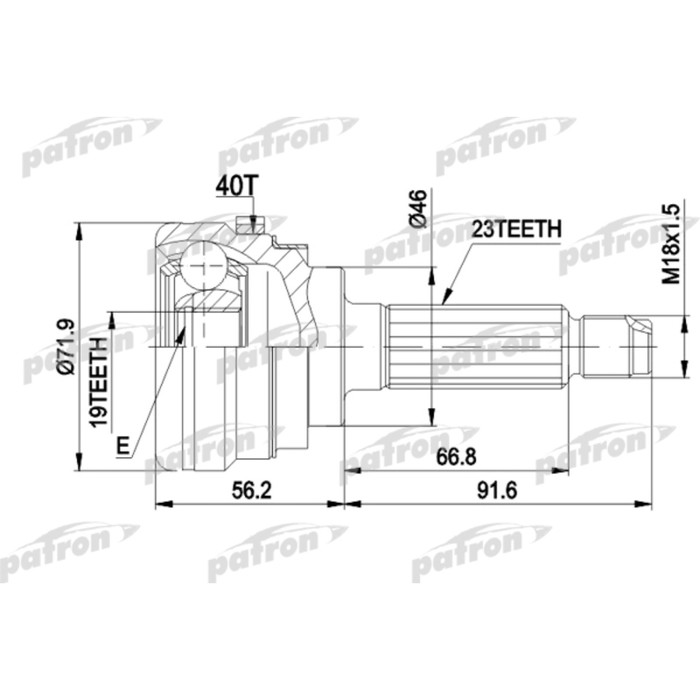 Шрус наружный Patron PCV1280