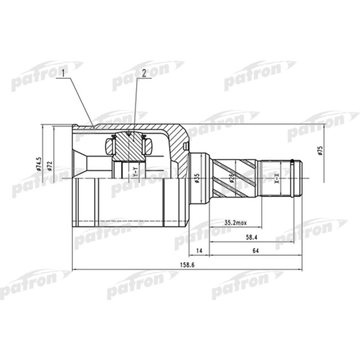 Шрус внутренний Patron PCV1530