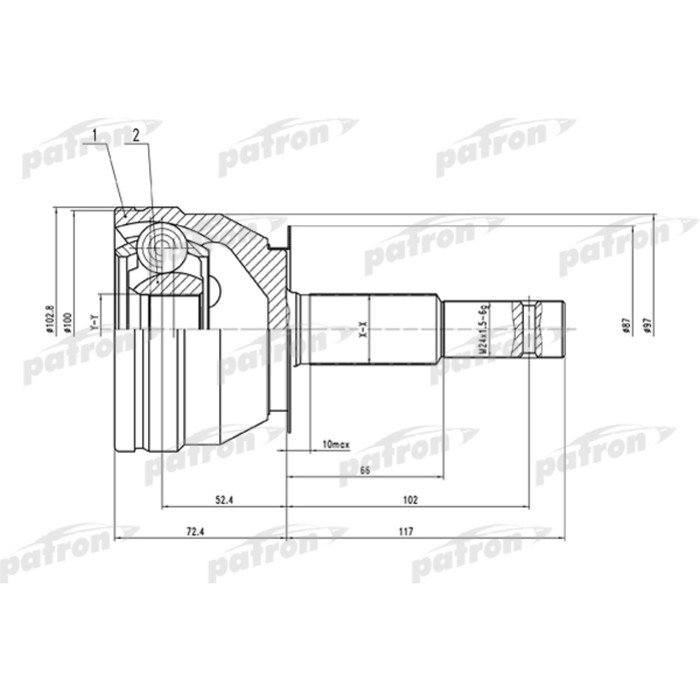 Шрус наружный Patron PCV1536