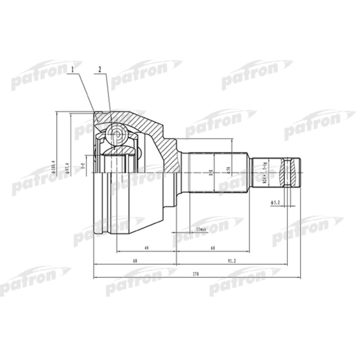 Шрус наружный Patron PCV1537