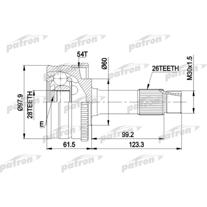 Шрус наружный Patron PCV2461