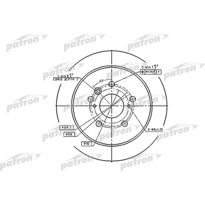 Диск тормозной Patron PBD7257