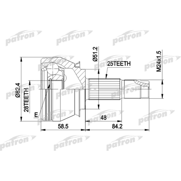 Шрус наружный Patron PCV1244