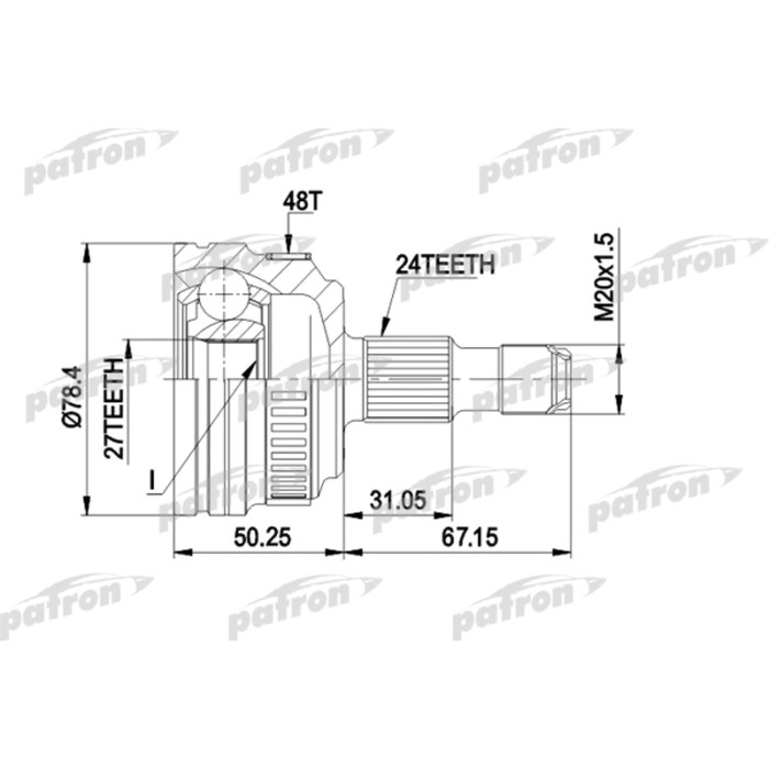 Шрус наружный Patron PCV1367