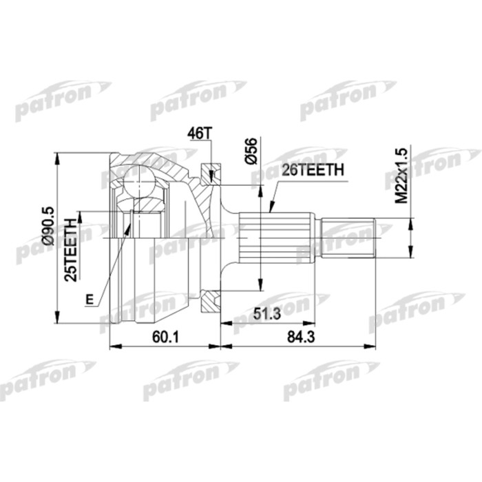 Шрус наружный Patron PCV1167