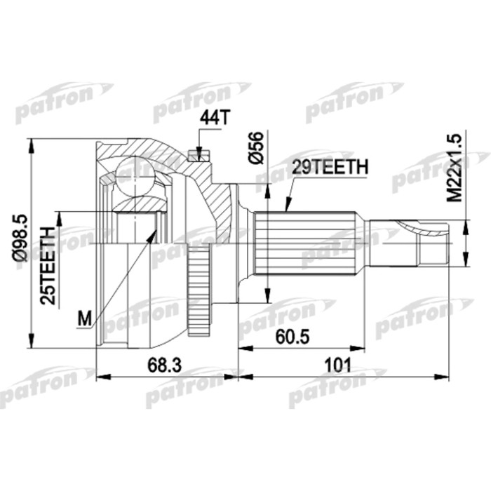 Шрус наружный Patron PCV1600