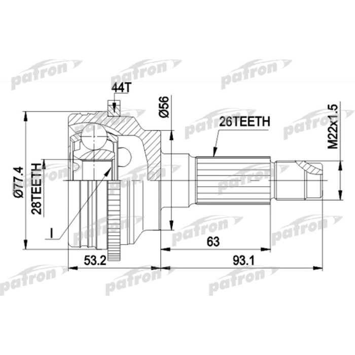 Шрус наружный Patron PCV1473