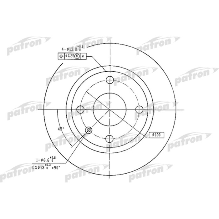 Диск тормозной Patron PBD1533