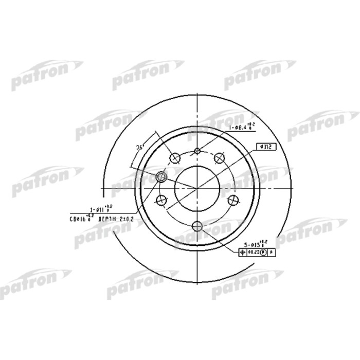 Диск тормозной Patron PBD1574