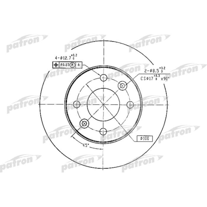 Диск тормозной Patron PBD1016