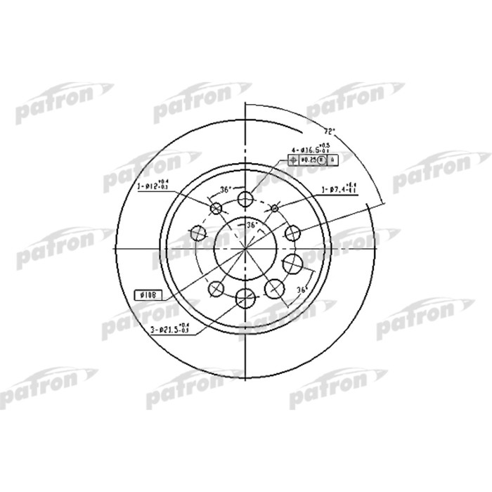 Диск тормозной Patron PBD1674