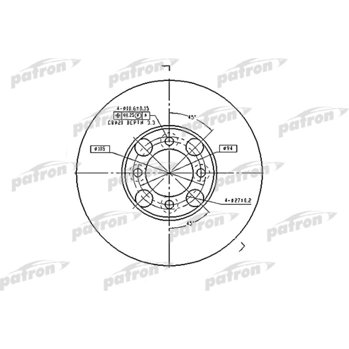 Диск тормозной Patron PBD1998