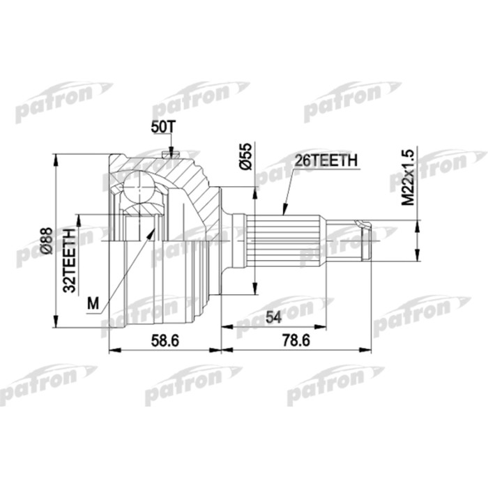 Шрус наружный Patron PCV1053