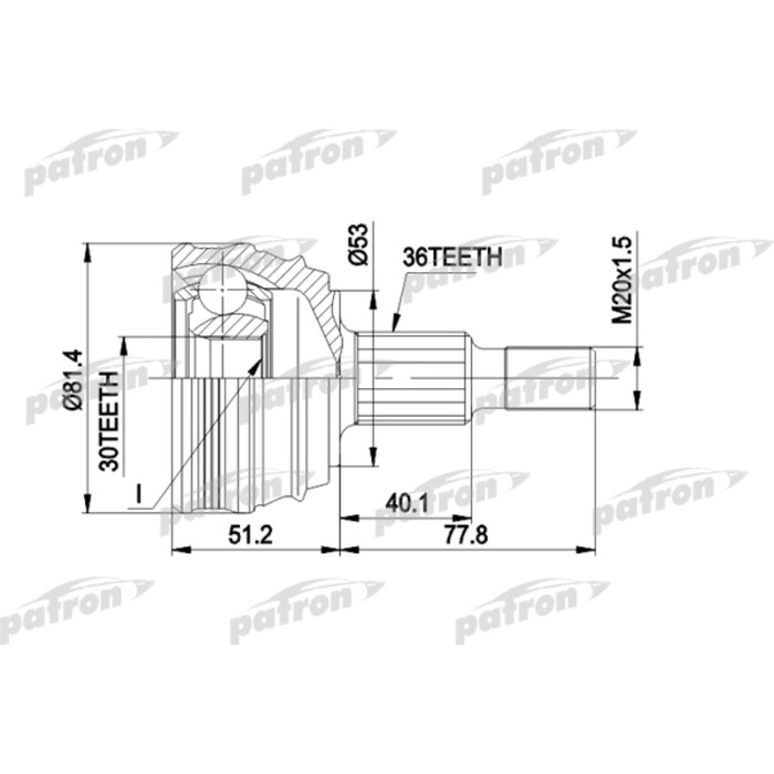 Шрус наружный Patron PCV1241