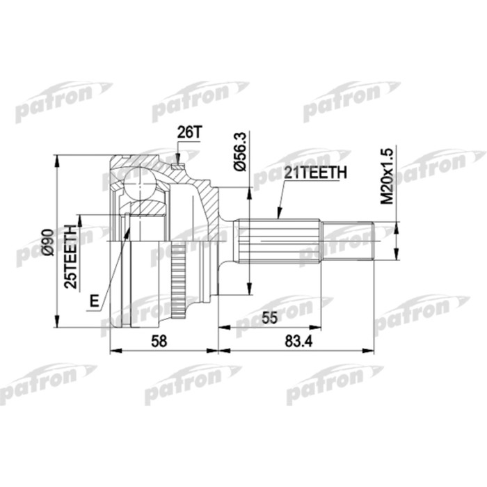 Шрус наружный Patron PCV1285