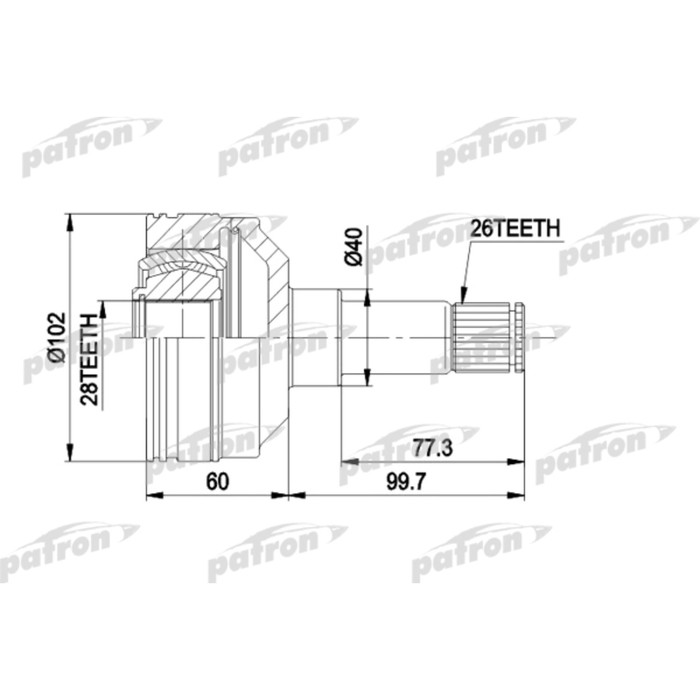 Шрус внутренний Patron PCV4012