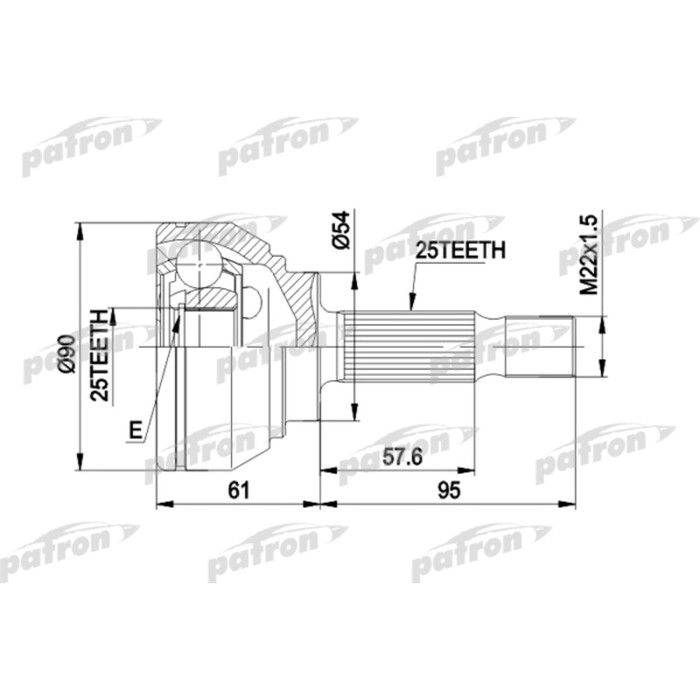 Шрус наружный Patron PCV1006