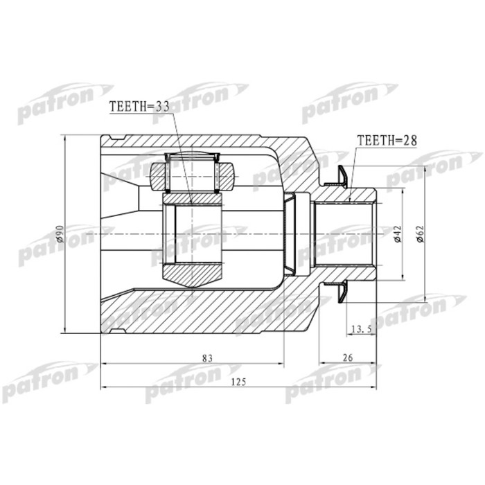 Шрус внутренний Patron PCV1759