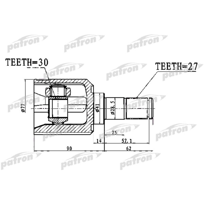 Шрус внутренний Patron PCV1760