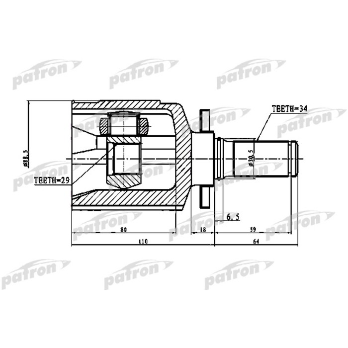 Шрус внутренний Patron PCV1773