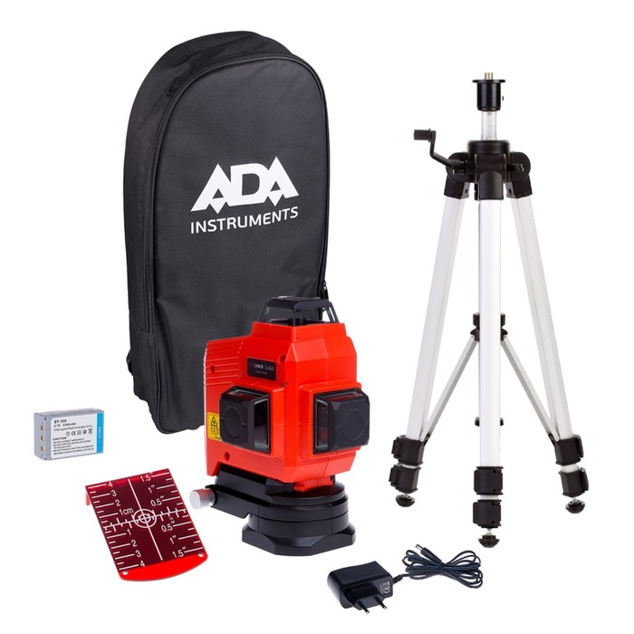 Нивелир лазерный ADA Topliner 3x360 Set, диапазон 20/50м, 3 линии, 360°