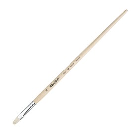Кисть Щетина овальная, Roubloff серия 1632 № 10, ручка длинная пропитана лаком, белая обойма