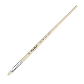 Кисть Щетина овальная, Roubloff серия 1632 № 12, ручка длинная пропитана лаком, белая обойма
