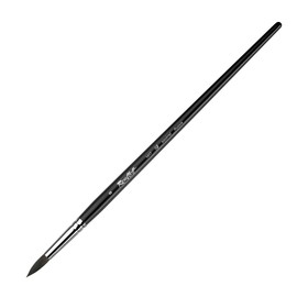 Кисть Roubloff Белка серия 1417 № 8 ручка удлинённая черная матовая/ белая обойма
