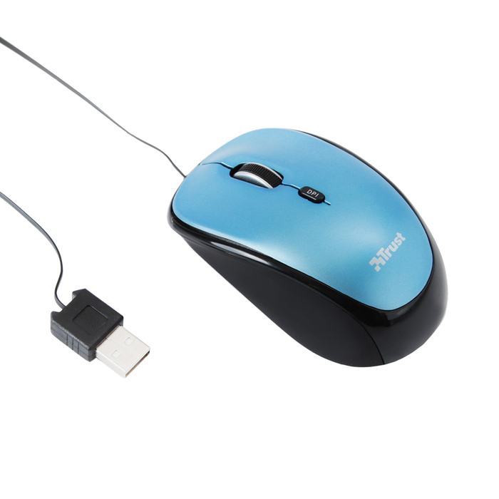 Мышь Trust Yvi (19653) Retractable Mouse - blue