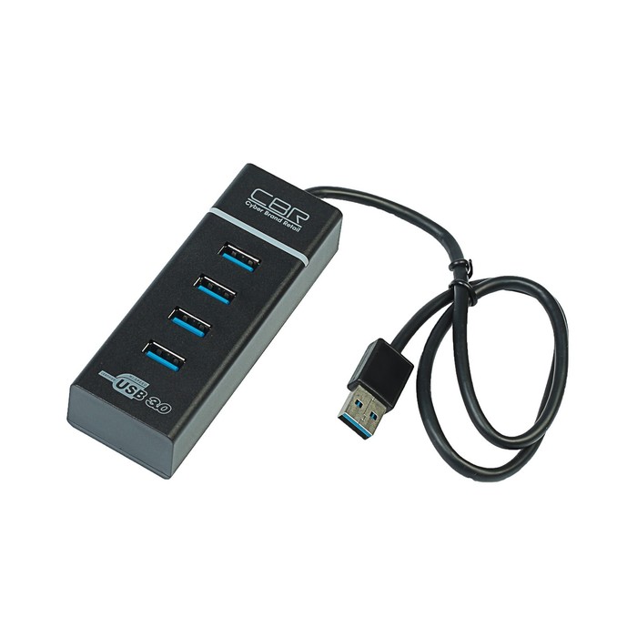 Разветвитель USB (Hub) CBR CH 157, 4 порта, поддержка plug&amp;play, USB 2.0, черный,
