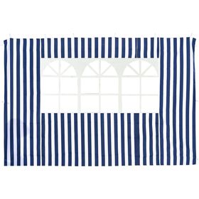 Стенка синяя с окном для садового тента-шатра №4120, 195х295 см