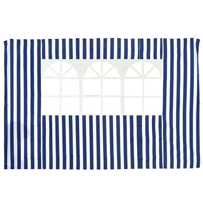 Стенка синяя с окном для садового тента-шатра №4120