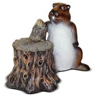 Garden figure "beaver with stump No. 1"