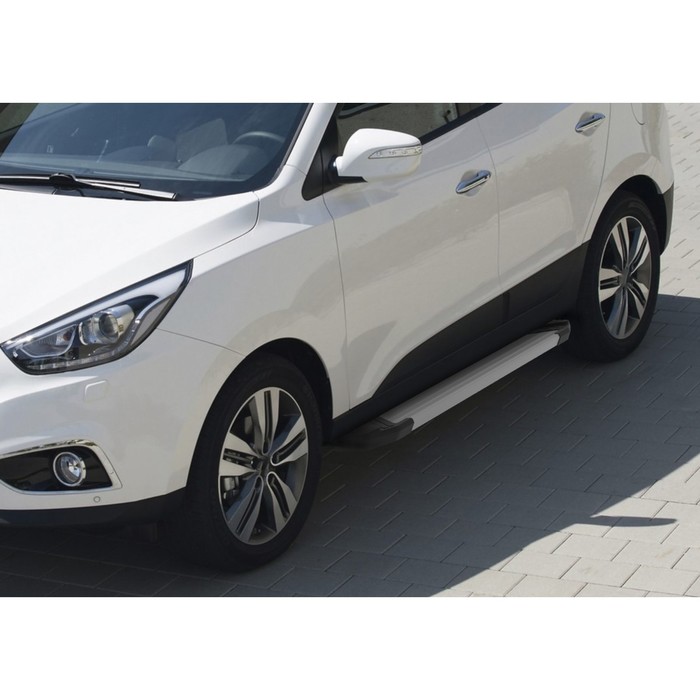 Пороги Silver Kia Sportage 2010-2014-2015, Al профиль 173 см, 2 шт. F173AL.2303.2