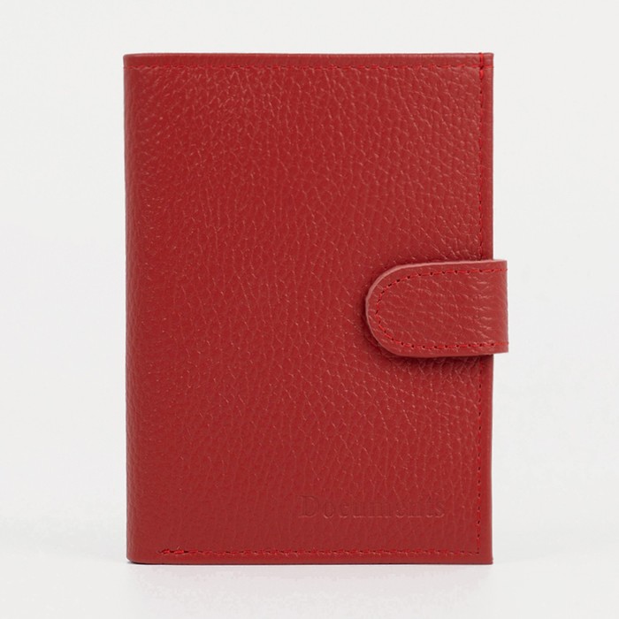 Обложка для автодокументов и паспорта, 5 карманов для карт, цвет красный - фото 6087506