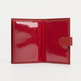 Обложка для автодокументов и паспорта, 5 карманов для карт, цвет красный - фото 6087508