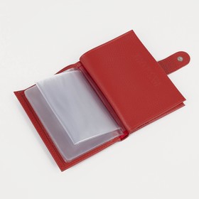Обложка для автодокументов и паспорта, 5 карманов для карт, цвет красный - фото 6087511